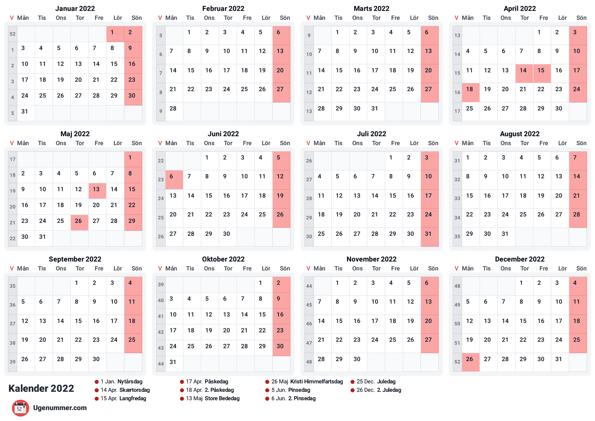 forhåndsvisning af kalenderen