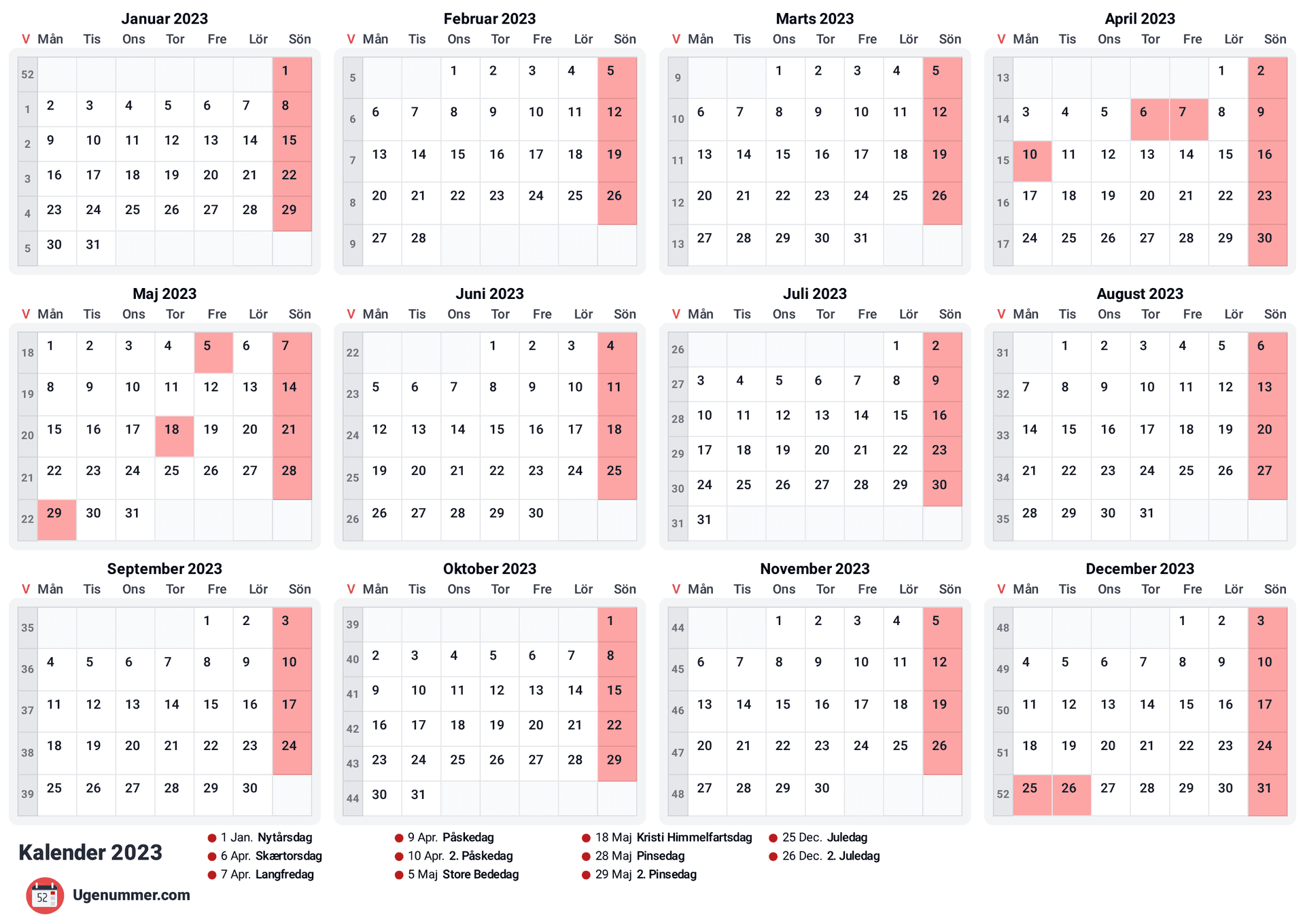 forhåndsvisning af kalenderen