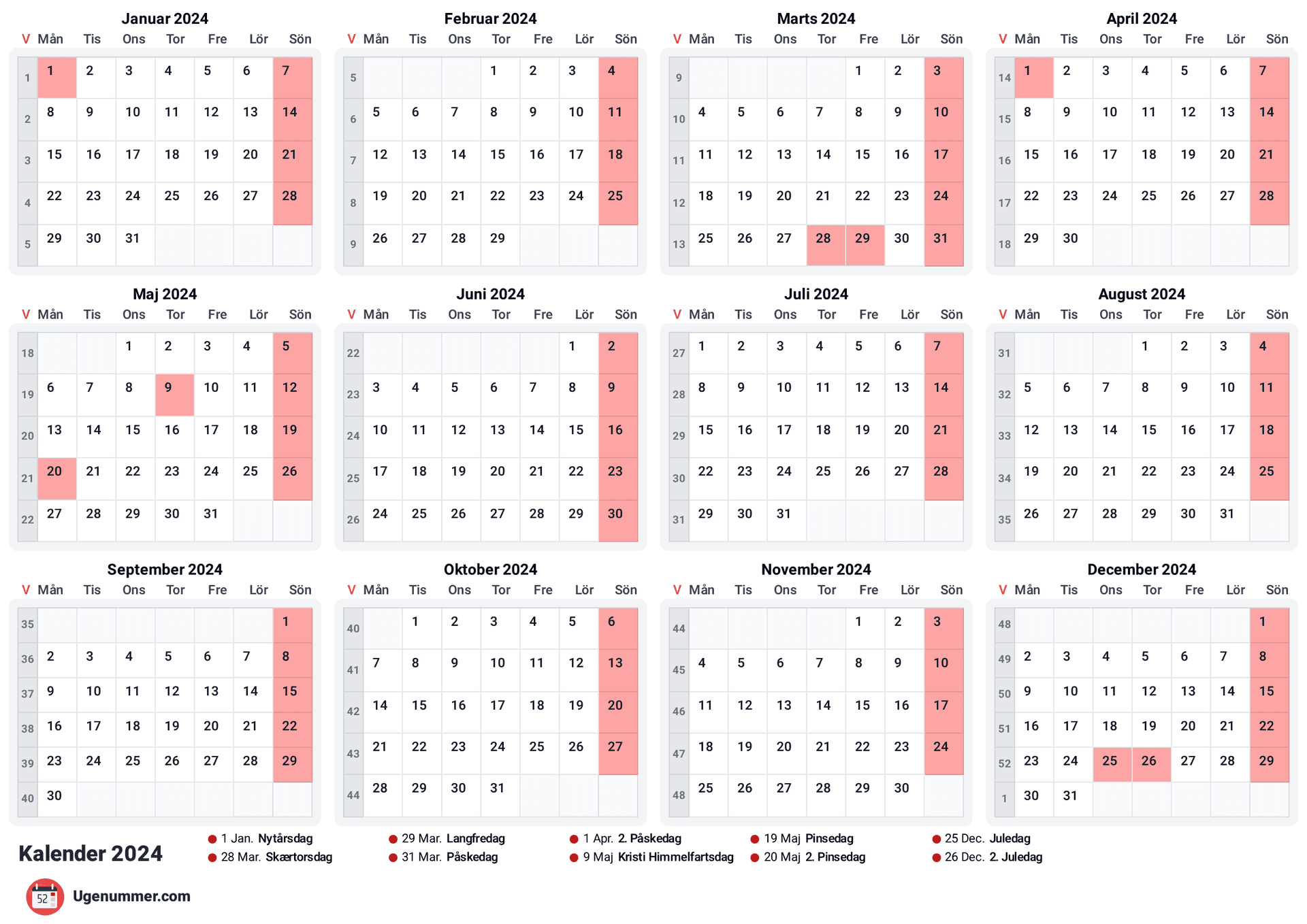 forhåndsvisning af kalenderen